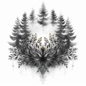 natural-forms – tattoo design ideas free ai generated – decorative-ring – for-upper-shoulder – Gallery: nature-and-geometry-inkby-ai