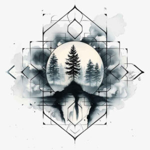 natural-forms – tattoo design ideas free ai generated – mandala-border – for-biceps – Gallery: nature-and-geometry-inkby-ai