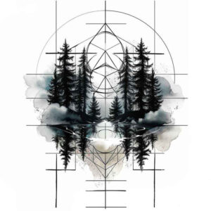 natural-geometric-forms – tattoo design ideas free ai generated – transcendent – for-arm – Gallery: nature-and-geometry-inkby-ai