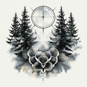 natural-geometry – tattoo design ideas free ai generated – circle-segments – for-full-back – Gallery: nature-and-geometry-inkby-ai