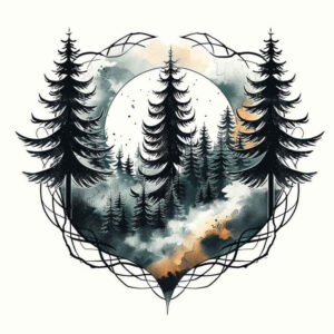 natural-geometry – tattoo design ideas free ai generated – delicate-outline – for-palm – Gallery: nature-and-geometry-inkby-ai
