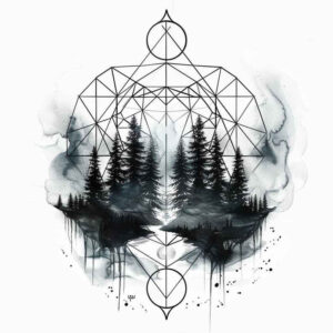 natural-geometry – tattoo design ideas free ai generated – radiant-center – for-fingers – Gallery: nature-and-geometry-inkby-ai