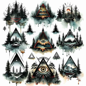 natural-lines – tattoo design ideas free ai generated – cosmic – for-upper-shoulder – Gallery: nature-and-geometry-inkby-ai