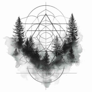 natural-shapes – tattoo design ideas free ai generated – blooming-center – for-sternum – Gallery: nature-and-geometry-inkby-ai