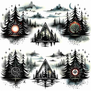 natural-structure – tattoo design ideas free ai generated – circular-grid – for-back – Gallery: nature-and-geometry-inkby-ai