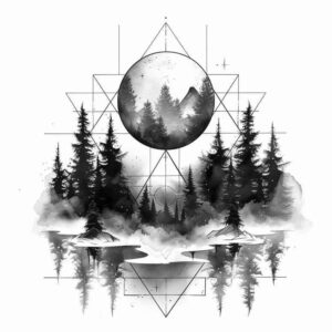 nature-and-contours – tattoo design ideas free ai generated – meditative – for-abdomen – Gallery: nature-and-geometry-inkby-ai