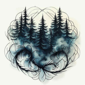 nature-and-geometric-shapes – tattoo design ideas free ai generated – circle-of-life – for-elbow – Gallery: nature-and-geometry-inkby-ai