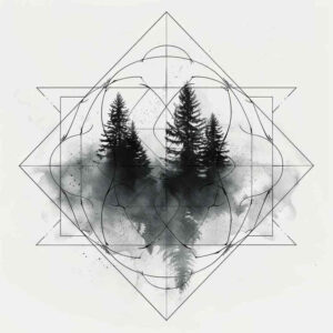 nature-and-geometric-shapes – tattoo design ideas free ai generated – holy-pattern – for-ankle – Gallery: nature-and-geometry-inkby-ai