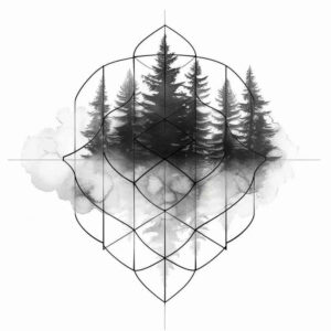 nature-and-geometric-shapes – tattoo design ideas free ai generated – ornamental-swirl – for-lower-arm – Gallery: nature-and-geometry-inkby-ai