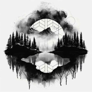 nature-and-geometry – tattoo design ideas free ai generated – soft-curves – for-heel – Gallery: nature-and-geometry-inkby-ai