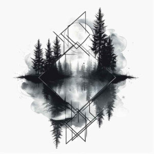 nature-and-lines – tattoo design ideas free ai generated – detailed-lines – for-heel – Gallery: nature-and-geometry-inkby-ai