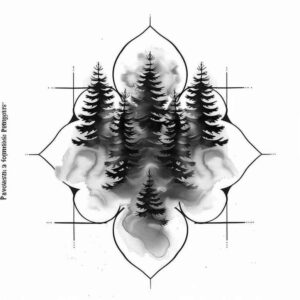 nature-and-lines – tattoo design ideas free ai generated – infinity-motif – for-abdomen – Gallery: nature-and-geometry-inkby-ai