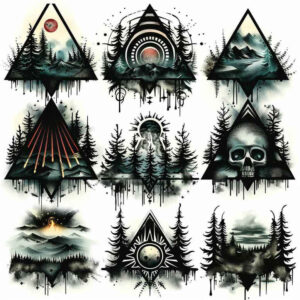nature-and-lines – tattoo design ideas free ai generated – patterned – for-biceps – Gallery: nature-and-geometry-inkby-ai