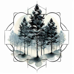 nature-and-precision-for-men – tattoo design ideas free ai generated – balance – for-lower-chest – Gallery: nature-and-geometry-inkby-ai