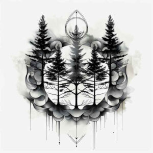 nature-and-shapes – tattoo design ideas free ai generated – infinity-motif – for-calf – Gallery: nature-and-geometry-inkby-ai