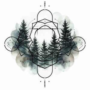 nature-in-lines – tattoo design ideas free ai generated – decorative-ring – for-hip – Gallery: nature-and-geometry-inkby-ai