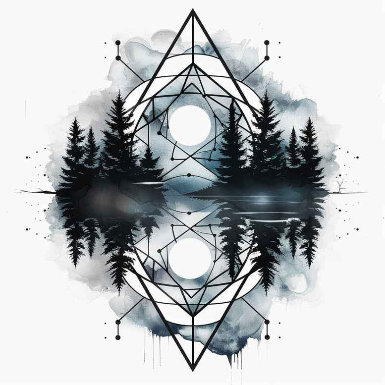 nature-in-lines – tattoo design ideas free ai generated – intricate – for-side-torso – Gallery: nature-and-geometry-inkby-ai