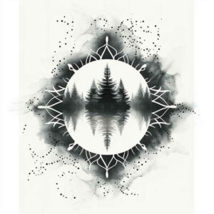 nature-in-lines – tattoo design ideas free ai generated – sacred-symbol – for-spine – Gallery: nature-and-geometry-inkby-ai