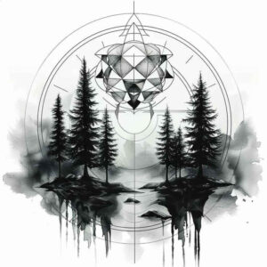 organic-lines – tattoo design ideas free ai generated – ornamental-web – for-wrist-side – Gallery: nature-and-geometry-inkby-ai