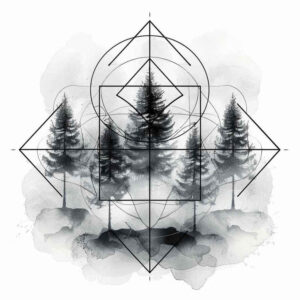 organic-lines – tattoo design ideas free ai generated – serenity – for-lower-arm – Gallery: nature-and-geometry-inkby-ai