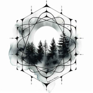 organic-symmetry – tattoo design ideas free ai generated – spokes – for-spine – Gallery: nature-and-geometry-inkby-ai
