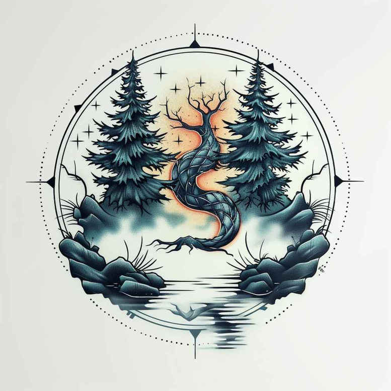 spiral-patterns – tattoo design ideas free ai generated – fractal – for-forearm – Gallery: nature-and-geometry-inkby-ai
