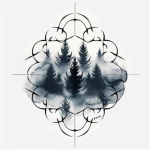 symmetrical-plants – tattoo design ideas free ai generated – circular-pattern – for-spine – Gallery: nature-and-geometry-inkby-ai