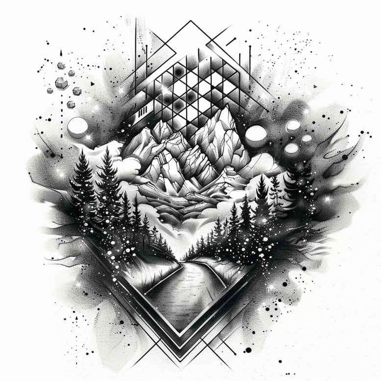 symmetrical-plants – tattoo design ideas free ai generated – radiating-symmetry – for-ribs – Gallery: nature-and-geometry-inkby-ai