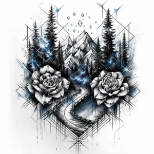 symmetrical-plants – tattoo design ideas free ai generated – sacred-symbol – for-knee – Gallery: nature-and-geometry-inkby-ai