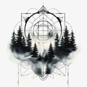 symmetry-and-nature – tattoo design ideas free ai generated – infinite-pattern – for-hip – Gallery: nature-and-geometry-inkby-ai