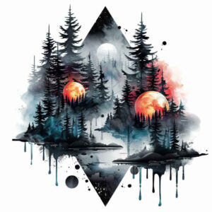 symmetry-and-nature – tattoo design ideas free ai generated – zen – for-back-shoulder – Gallery: nature-and-geometry-inkby-ai