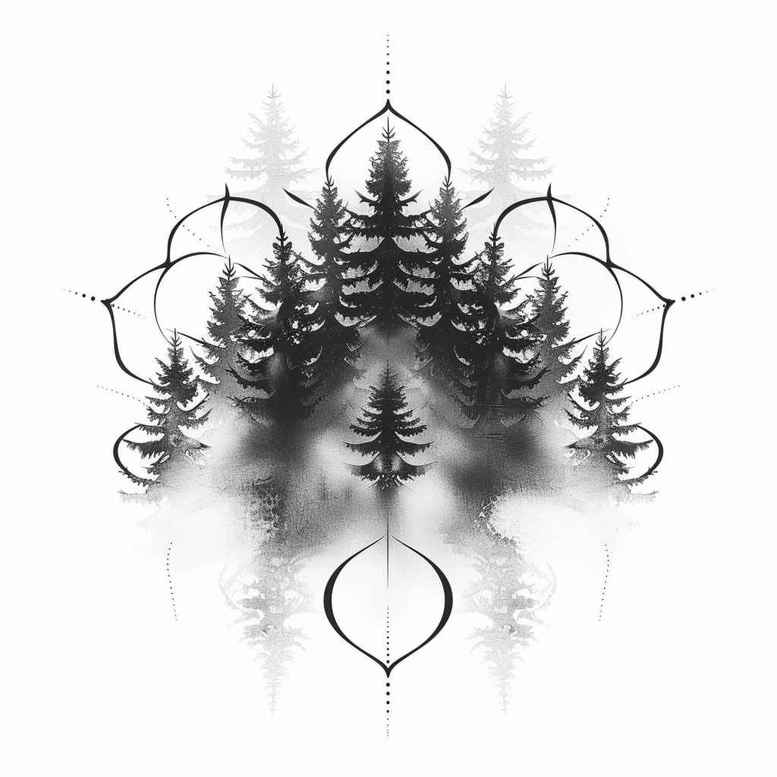 symmetry-in-nature – tattoo design ideas free ai generated – cosmic-order – for-lower-leg – Gallery: nature-and-geometry-inkby-ai