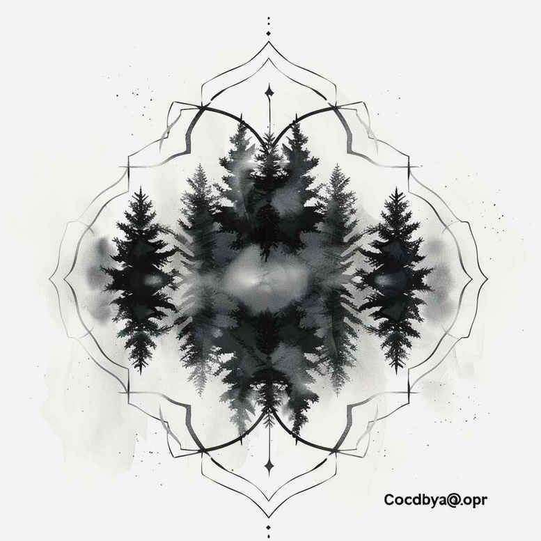 nature-and-geometry tattoo design ideas Surrealism fantastical elements abstract geometry represents courage