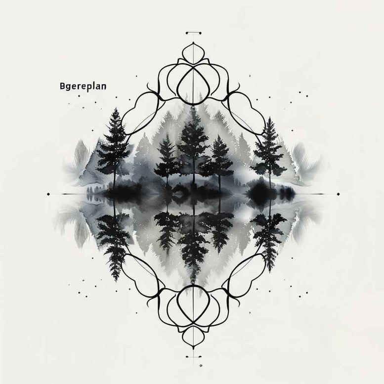nature-and-geometry tattoo design ideas subtle highlights barber pole for shoulder