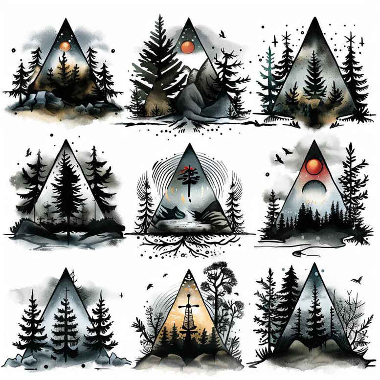 nature-and-geometry tattoo design ideas glossy biker for hip