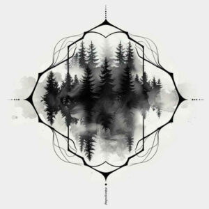 nature-and-geometry tattoo design ideas drawing diamond grid stands for resilience
