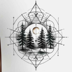 nature-and-geometry tattoo design ideas high-resolution dot grid for shin