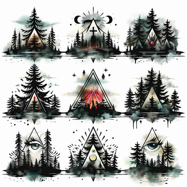 nature-and-geometry tattoo design ideas ultra-detailed geometric art symbolising determination