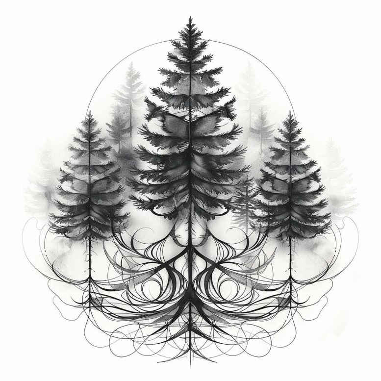 nature-and-geometry tattoo design ideas color richness geometric border shows perseverance
