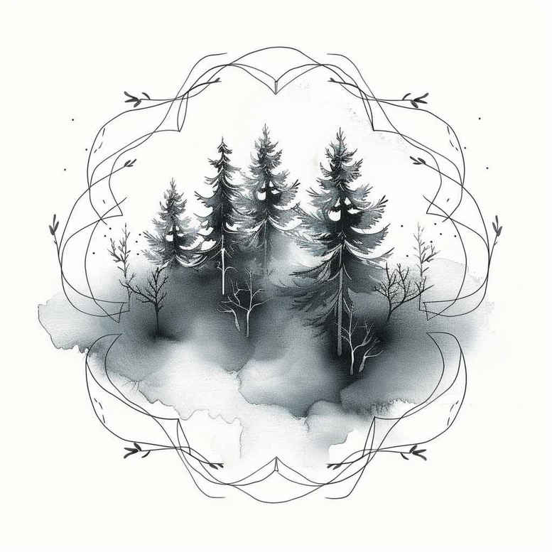 nature-and-geometry tattoo design ideas vivid gradients geometric split for inner arm