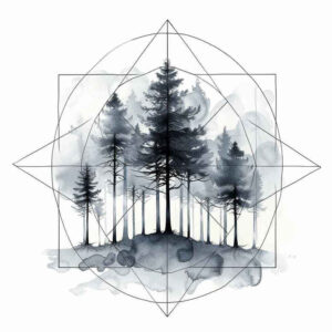 nature-and-geometry tattoo design ideas bold texture geometric split represents determination