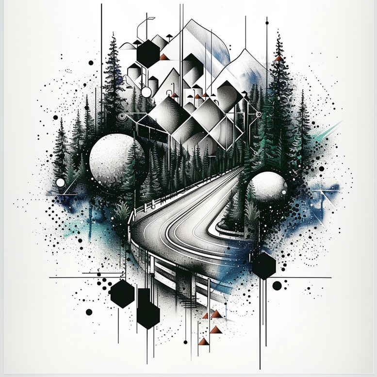 nature-and-geometry tattoo design ideas unreal light hex pattern for arm