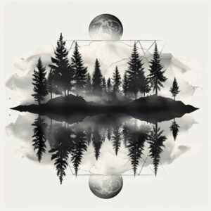 nature-and-geometry tattoo design ideas enhanced color hex pattern symbolising courage