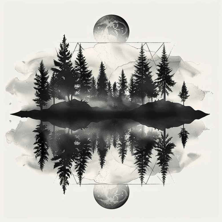 nature-and-geometry tattoo design ideas enhanced color hex pattern symbolising courage