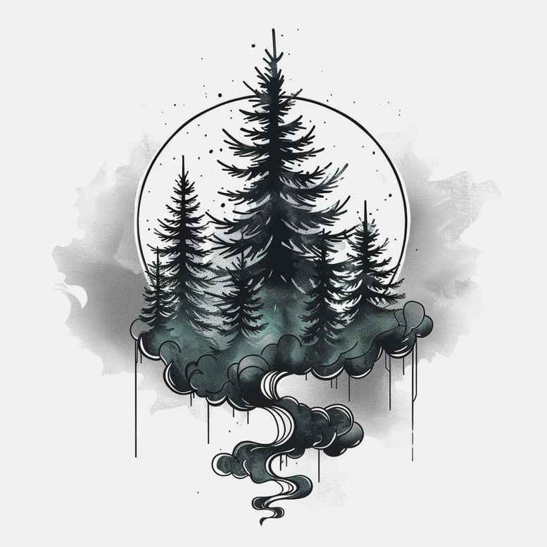 nature-and-geometry tattoo design ideas Surrealism abstract forms kaleidoscopic embodying perseverance