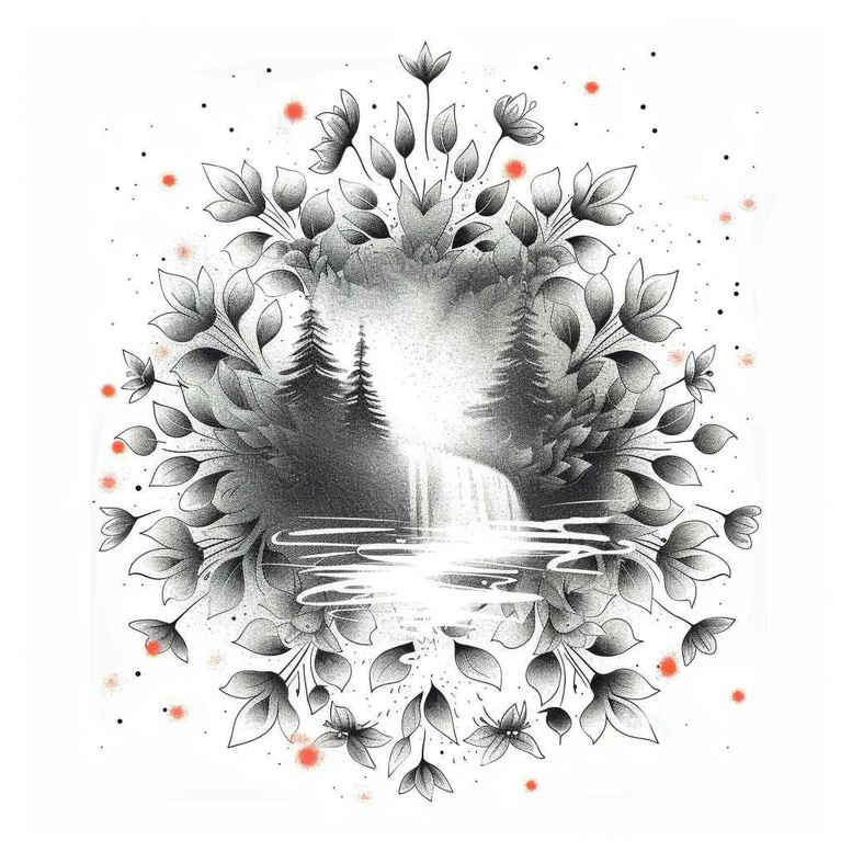 nature-and-geometry tattoo design ideas bright color layered geometry represents strength