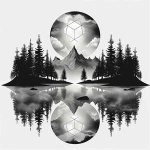nature-and-geometry tattoo design ideas detailed linework line matrix stands for courage