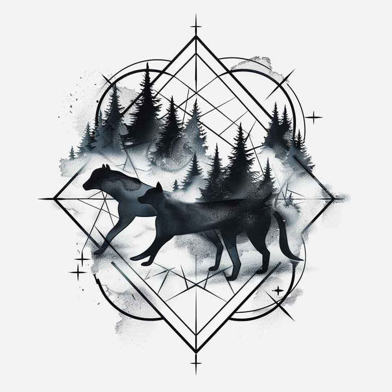 nature-and-geometry tattoo design ideas Realism smooth gradients math tattoo for lower arm