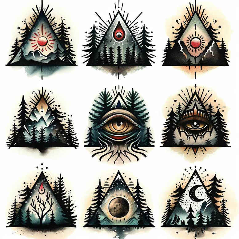 nature-and-geometry tattoo design ideas realistic shadowing nested shapes meaning resilience