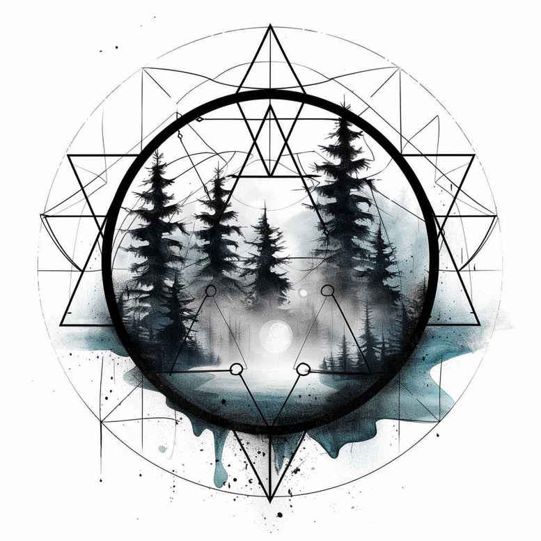 nature-and-geometry tattoo design ideas modern classic parallel lines for fingers